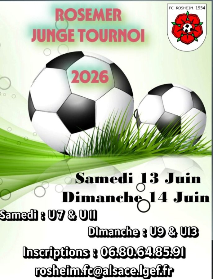 TOURNOI JEUNES - 13 & 14 Juin 2026