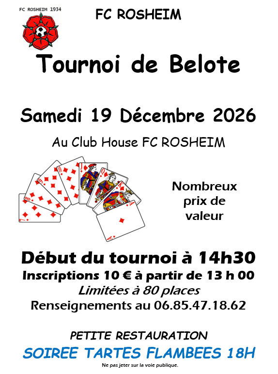 Tournoi de Belote du FC Rosheim